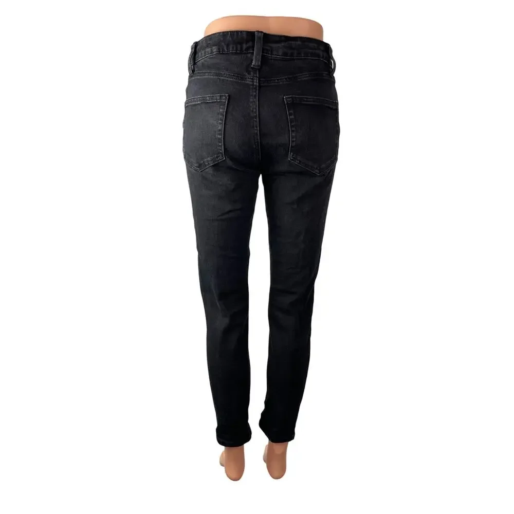 No Boundaries Women's Black High Waisted Classic Skinny Denim Jeans Pants 28x30